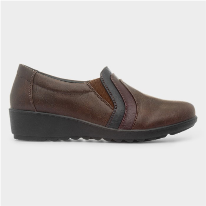 Victoria Womens Brown Wedge Shoe