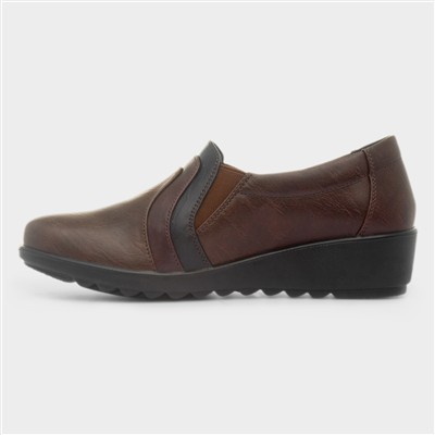 Victoria Womens Brown Wedge Shoe