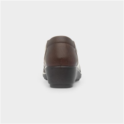 Victoria Womens Brown Wedge Shoe