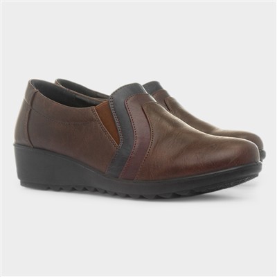 Victoria Womens Brown Wedge Shoe