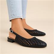 Lilley Tia Womens Black Woven Slingback Shoe (Click For Details)