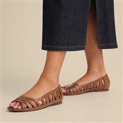 Krush Renee Womens Tan Open Wide Fit Ballerina (Click For Details)