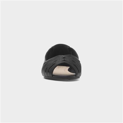 Renee Women's Black Open Toe Ballerina