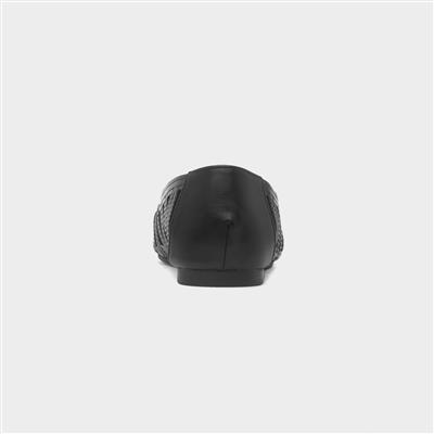 Renee Womens Black Open Wide Fit Ballerina