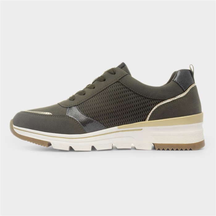 Como Womens Green Wedge Shoe