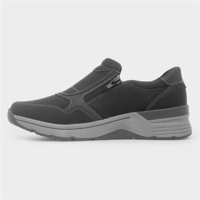 Garda Womens Black Wedge Shoe