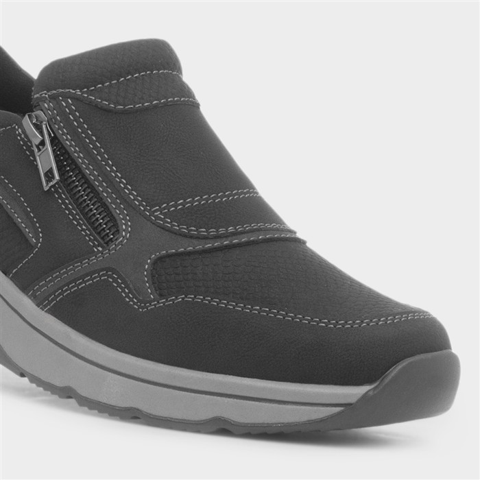 Garda Womens Black Wedge Shoe