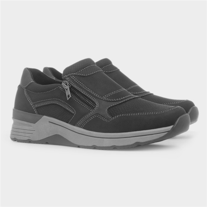 Garda Womens Black Wedge Shoe