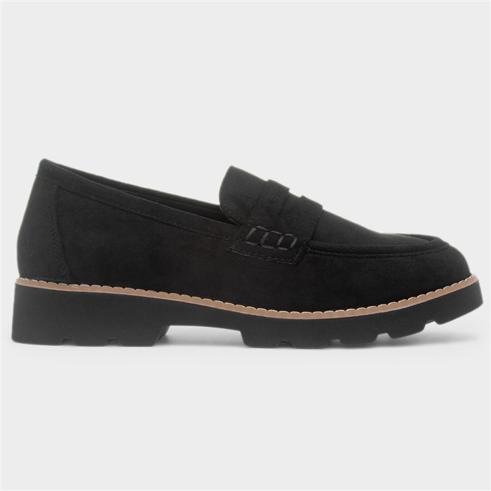 Angela Womens Black Chunky Loafer