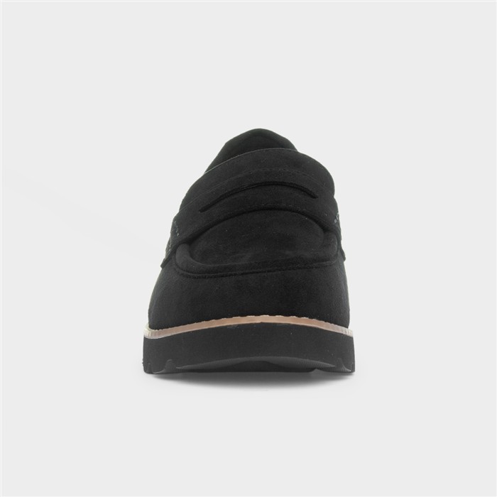 Angela Womens Black Chunky Loafer