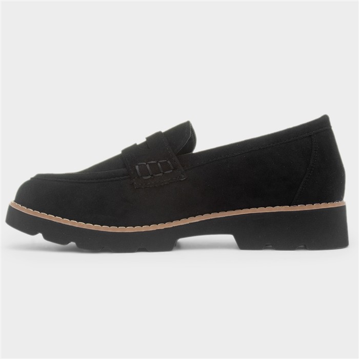 Angela Womens Black Chunky Loafer