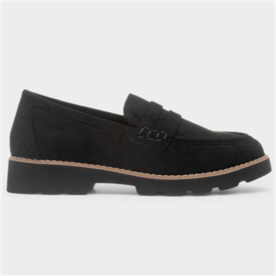 Angela Womens Black Chunky Loafer