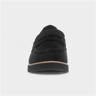 Angela Womens Black Chunky Loafer