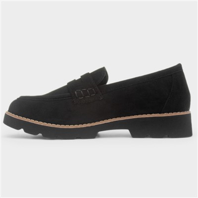 Angela Womens Black Chunky Loafer