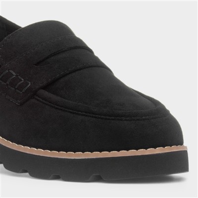 Angela Womens Black Chunky Loafer