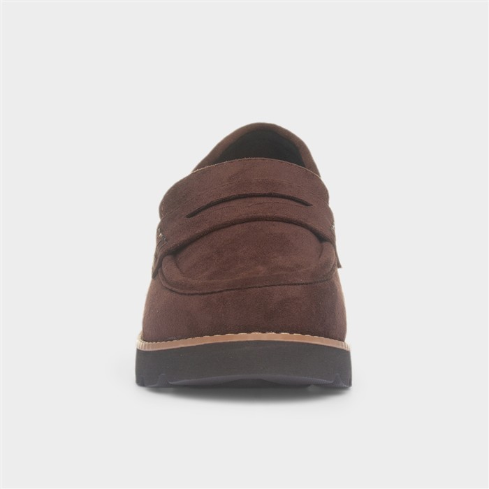 Angela Womens Brown Chunky Loafer