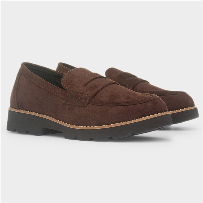 Angela Womens Brown Chunky Loafer