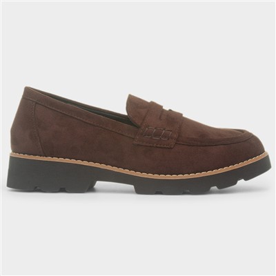 Angela Womens Brown Chunky Loafer