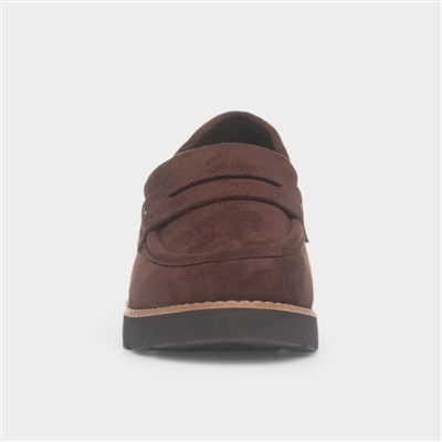 Angela Womens Brown Chunky Loafer