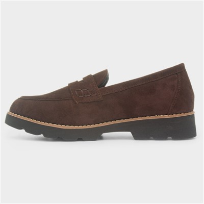 Angela Womens Brown Chunky Loafer