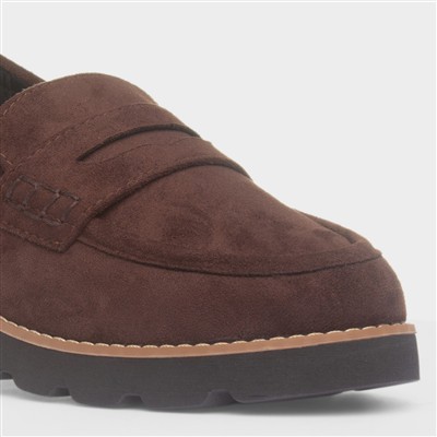 Angela Womens Brown Chunky Loafer