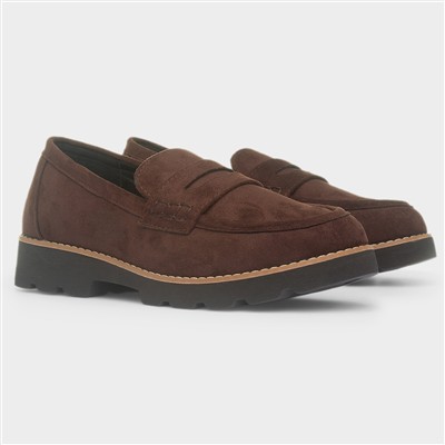Angela Womens Brown Chunky Loafer