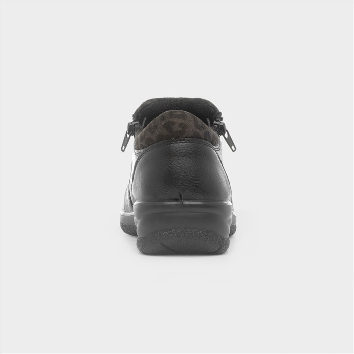 Windermere Womens Black Zip Up Shoe