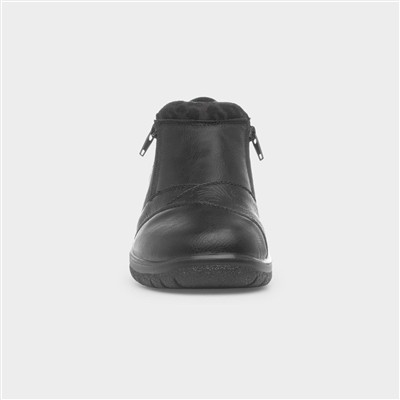 Windermere Womens Black Zip Up Shoe