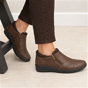 Comfy Steps Windermere Womens Brown Zip Up Shoe (Click For Details)