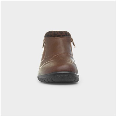 Windermere Womens Brown Zip Up Shoe