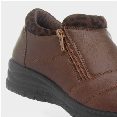 Windermere Womens Brown Zip Up Shoe
