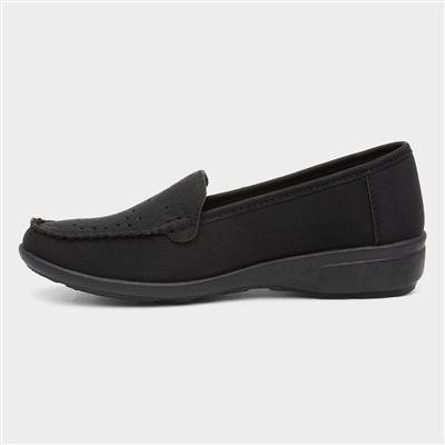 Womens Black Slip On Casual Loafer