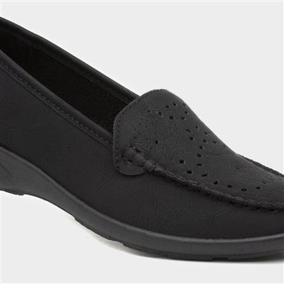 Womens Black Slip On Casual Loafer