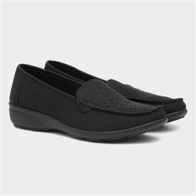 Womens Black Slip On Casual Loafer