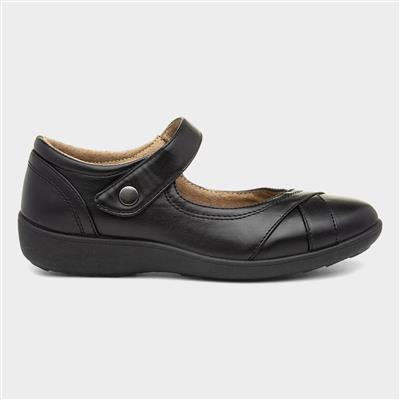 Doris Womens Black Easy Fasten Shoe