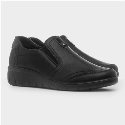 Ullswater Womens Black Wedge Shoe