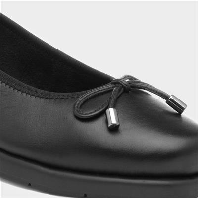 Womens Black Leather Shoe