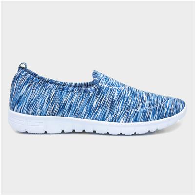 Womens Blue Striped Casual Shoe