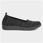 Lilley Womens Black Casual Ballerina Shoe (Click For Details)