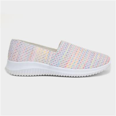 Womens White Rainbow Casual Shoe