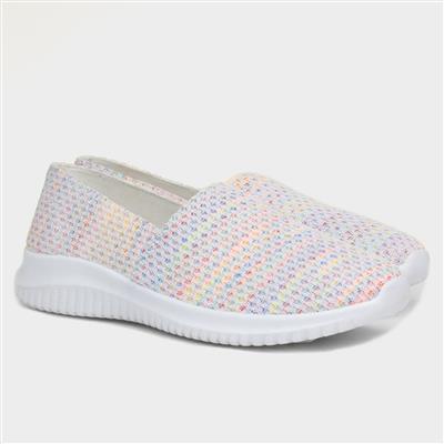 Lilley Womens White Rainbow Casual Shoe-125081 | Shoe Zone
