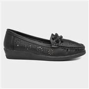 Softlites Womens Black Flower Loafer Shoe (Click For Details)