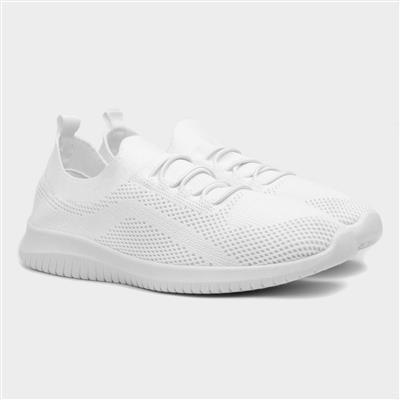 Womens White Slip On Casual Shoe