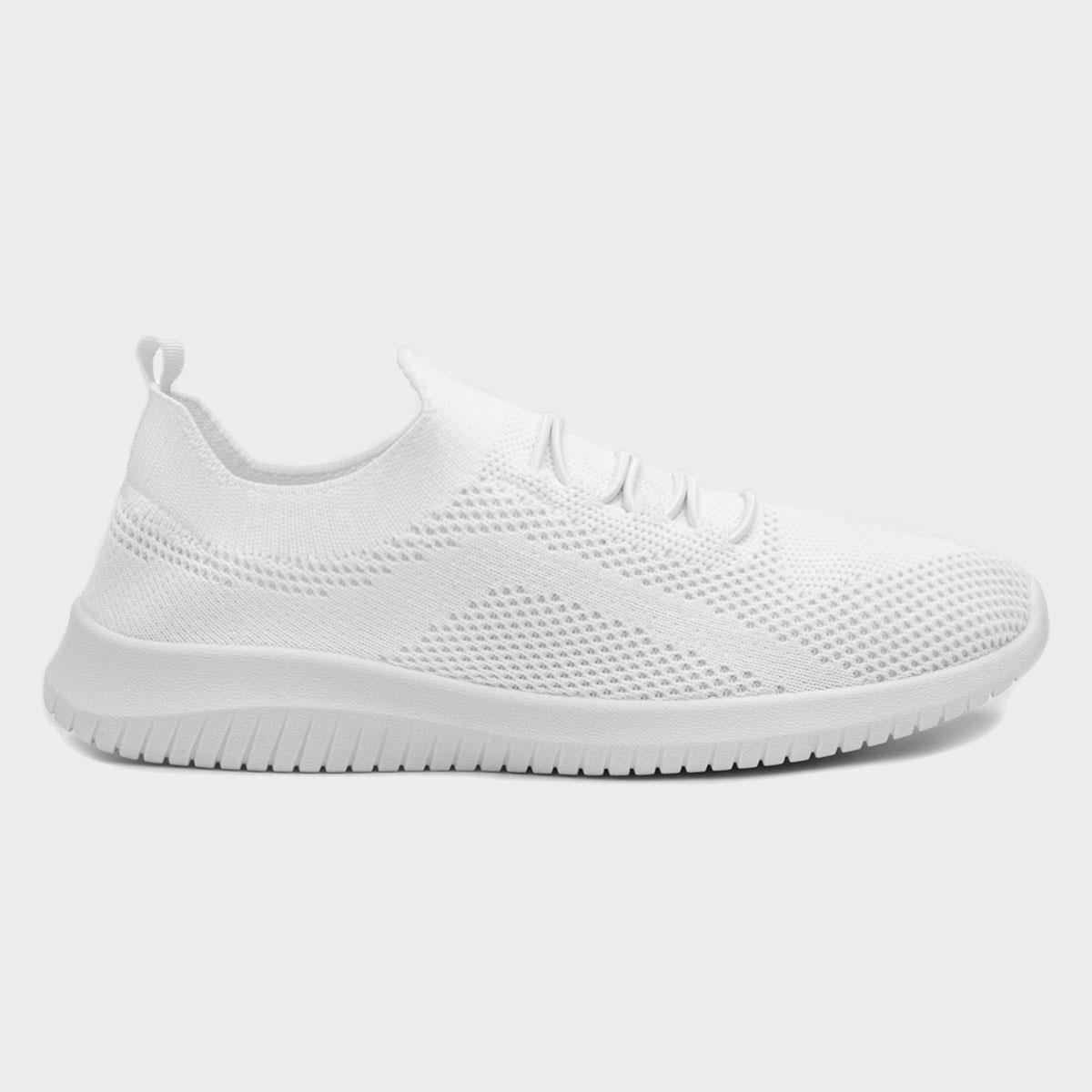 Womens White Slip On Casual Shoe