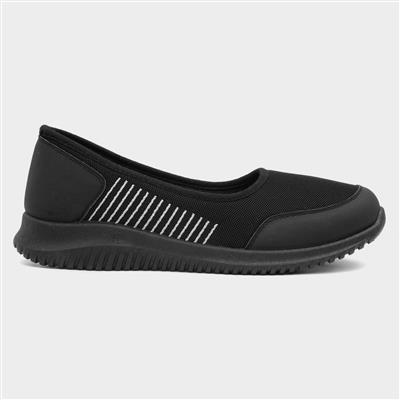 Womens Black Slip On Casual Shoe