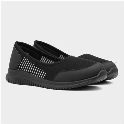 Womens Black Slip On Casual Shoe