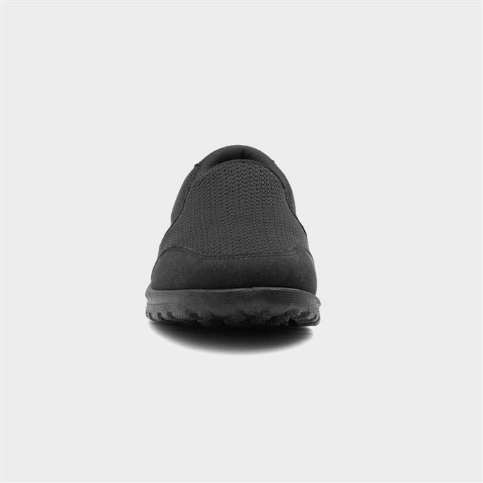 Womens Black Mesh Slip On Flat Casual Shoe