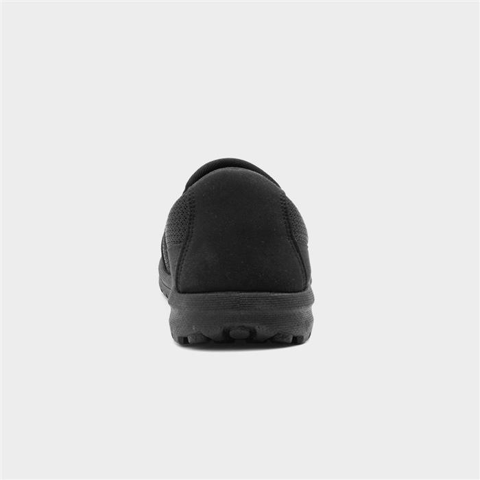 Womens Black Mesh Slip On Flat Casual Shoe