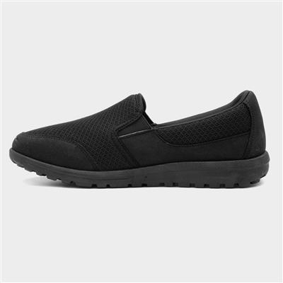 Womens Black Mesh Slip On Shoe