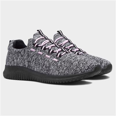 Womens Black & Grey Marl Casual Shoe
